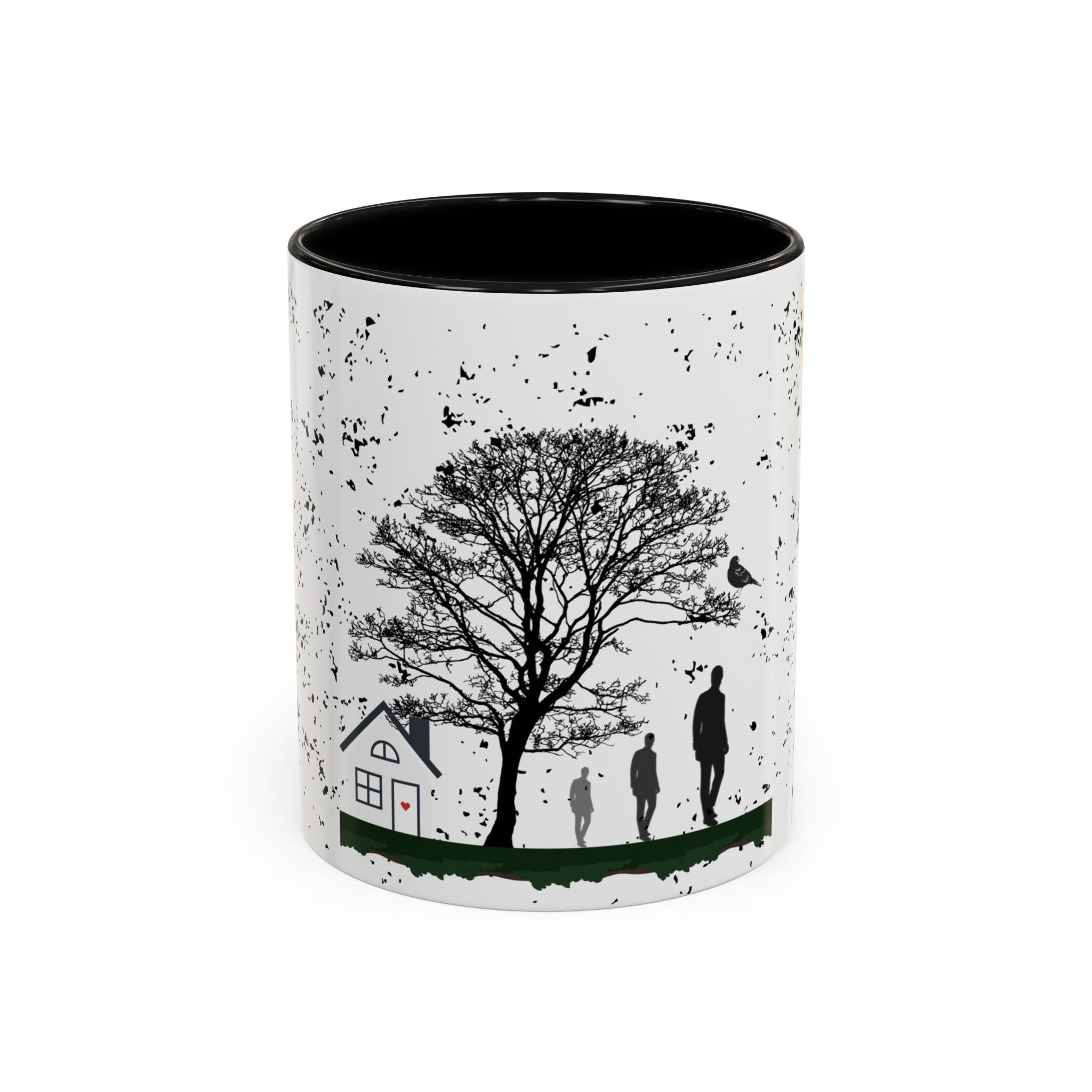 Accent Coffee Mug — Family Tree Silhouette Design (11/15oz)